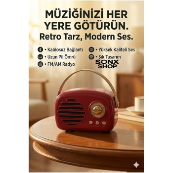 ® Yeni Ürün Nostaljik Retro Bluetooth HoparlörFM Radyo, USB ve Bluetooth Kablosuz Hoparlör